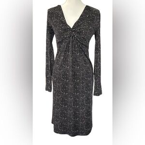 Tory Burch Black and White Patterned Dress 100%silk  NWOT